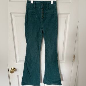 American Eagle Outfitters Green Flare Corduroy Jeans